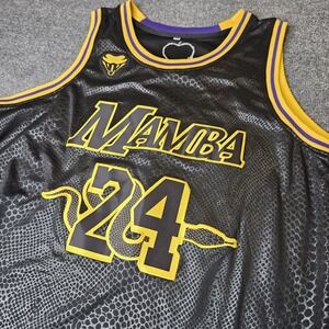 Kobe Bryant Mamba Basketball Jersey Adult Size 2XL Patch Letters Snake Print